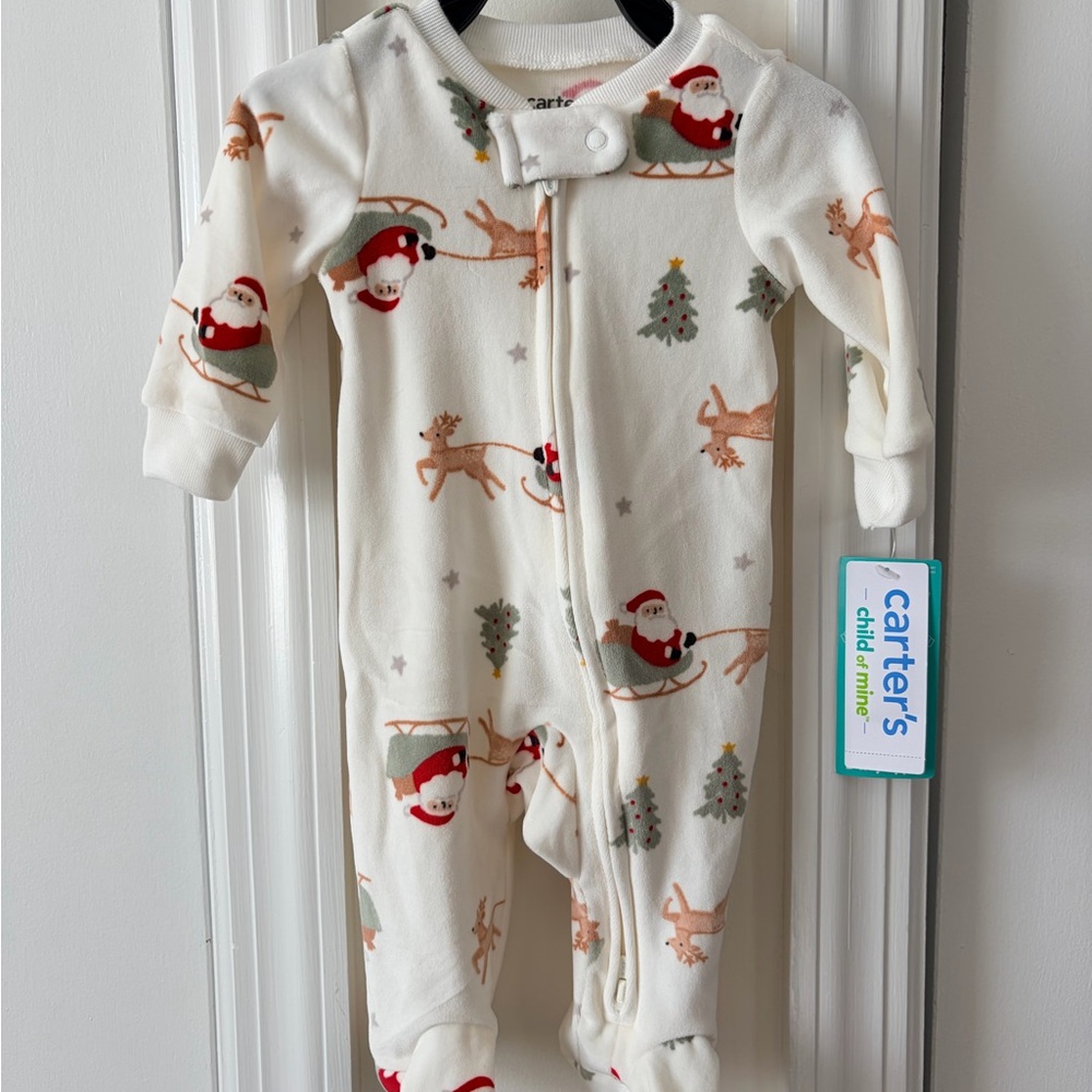 Carter's Festive Santa Print Kids Footie